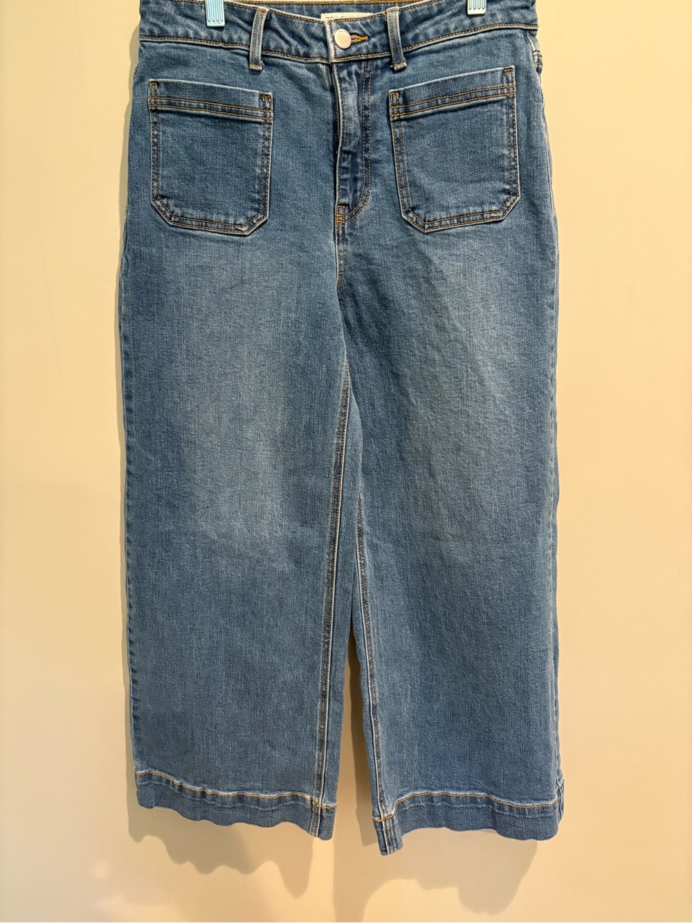78 & Sunny Patch Pocket High Rise Wide Leg Crop Jeans Medium Wash Blue Size 6